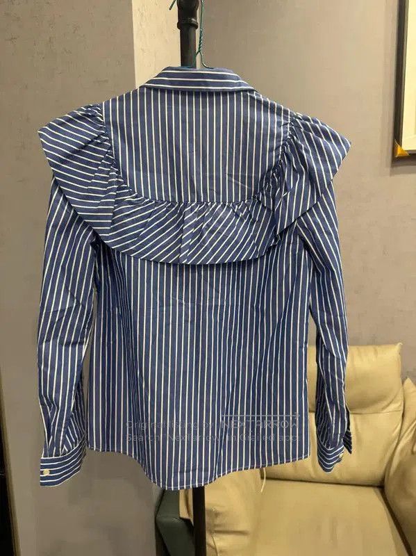 Valentino Valentino Striped Cotton Blend Women's Shirt . Size M / US 6-8 / IT 42-44 - 2 Thumbnail