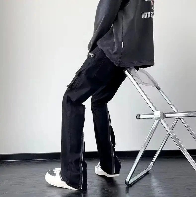 Japanese Brand Black cargo jeans Size US 32 / EU 48 - 5 Thumbnail