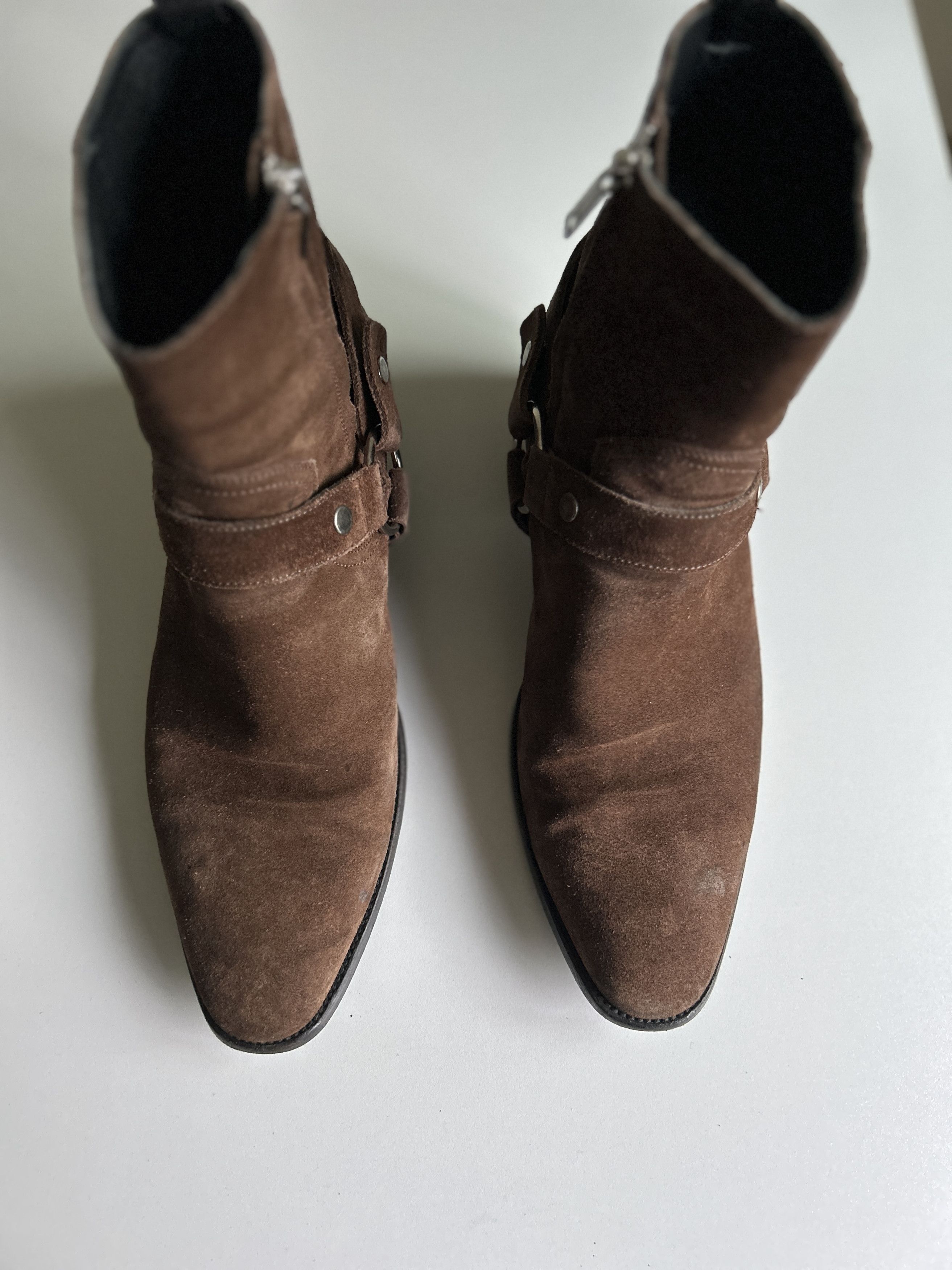 Saint Laurent Paris *SOLD* Saint Laurent Wyatt Harness 40 in Dark Brown Suede Size US 11 / EU 44 - 5 Thumbnail