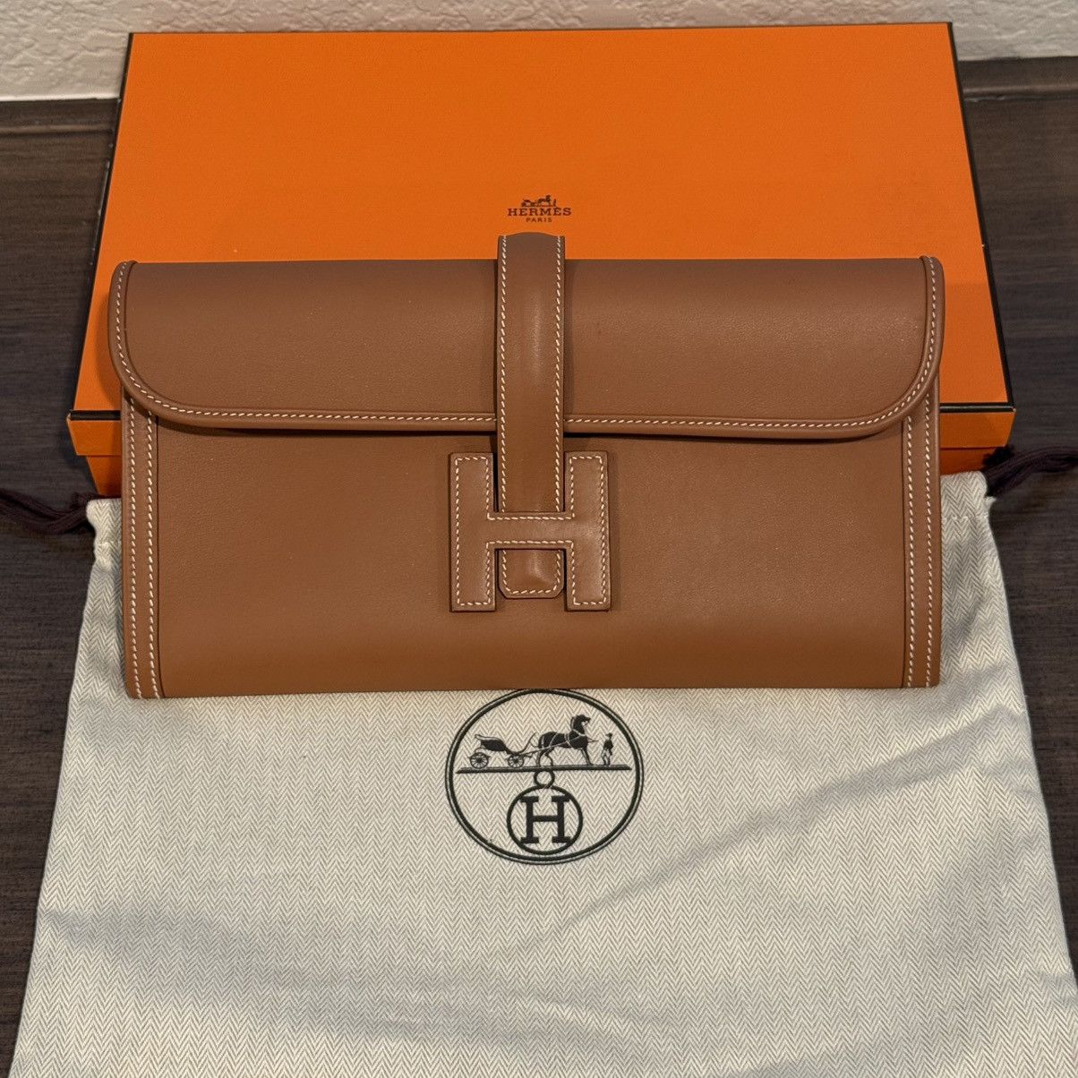 Hermes Hermes Jige Elan 29 Gold Clutch Bag Swift Calfskin Leather Size ONE SIZE - 1 Thumbnail