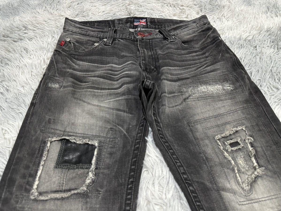 Number (N)ine 🔥Sick Y2K RPT Rupert Leather Patchwork Denim Distressed Size US 30 / EU 46 - 3 Thumbnail