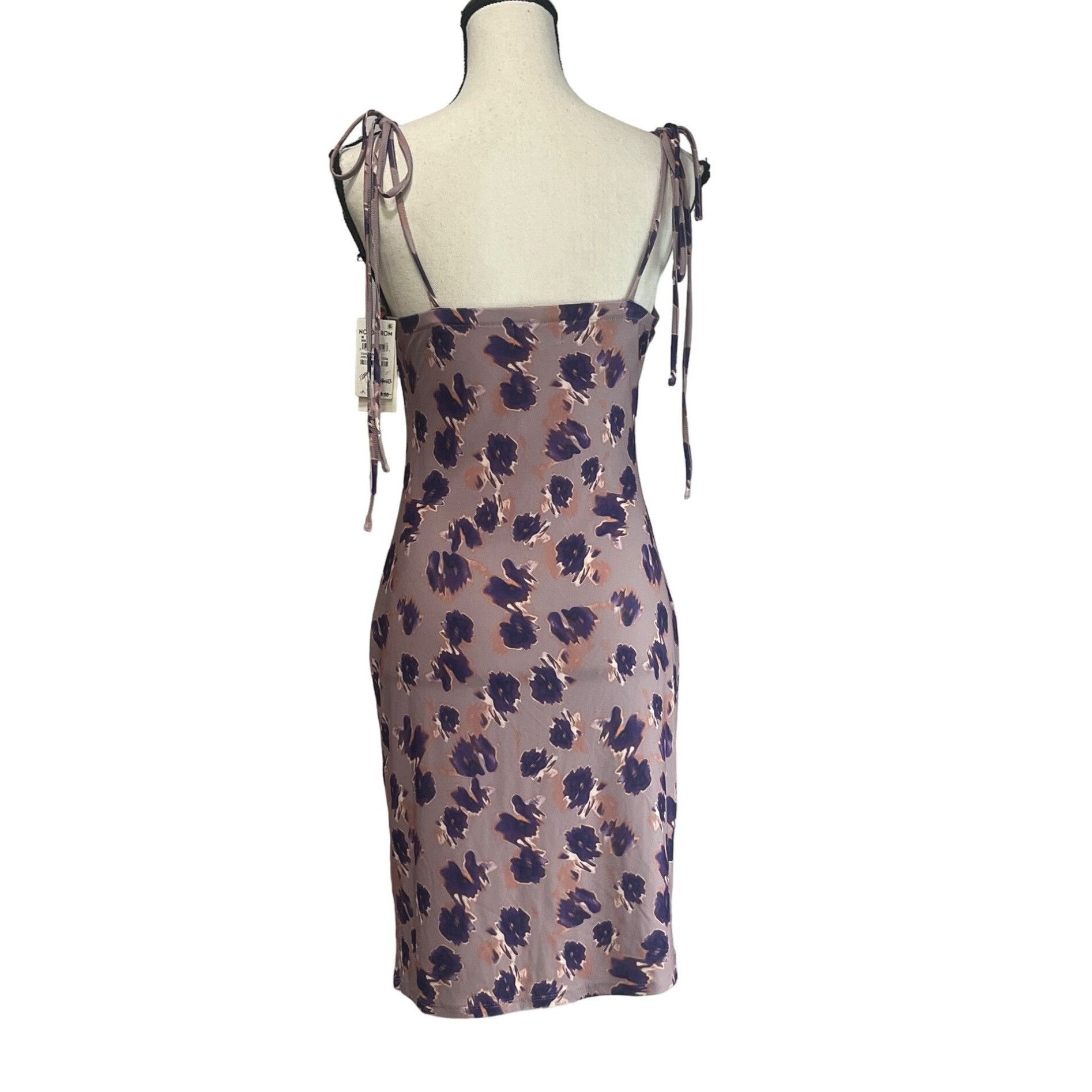 Other Open Edit Tie Shoulder Minidress In Purple- Pink Ash Blur Fl Size M / US 6-8 / IT 42-44 - 6 Thumbnail