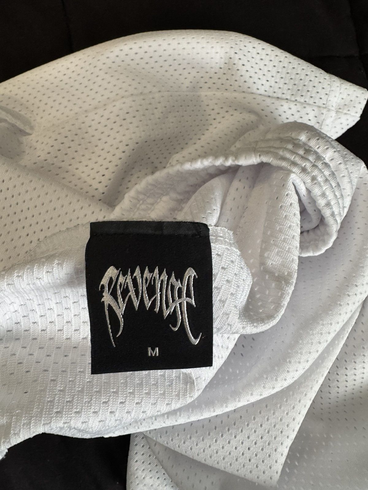 Revenge BLACK EMBROIDERED BASIC MESH SHORTS WHITE Size US 32 / EU 48 - 4 Thumbnail