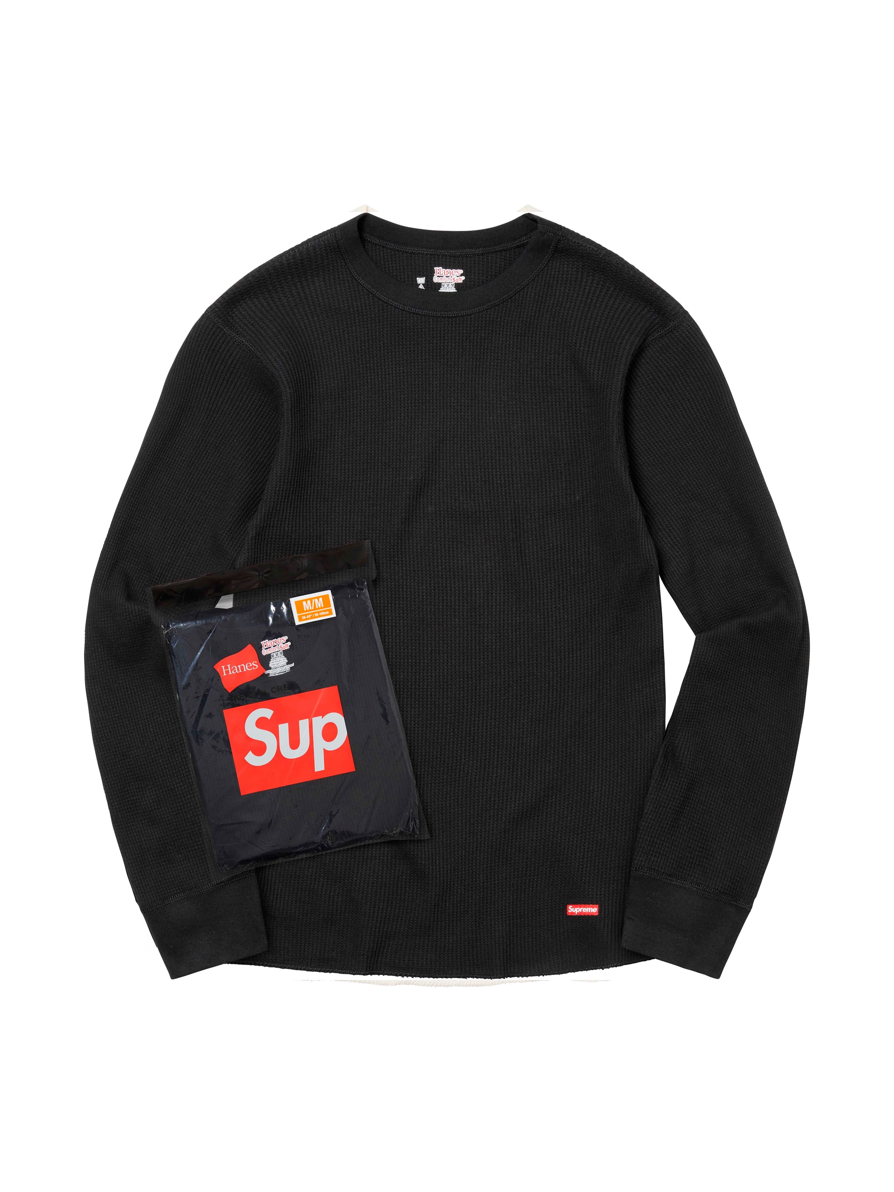 Hanes × Supreme Supreme Hanes Bones Thermal Crew Black (XXLARGE