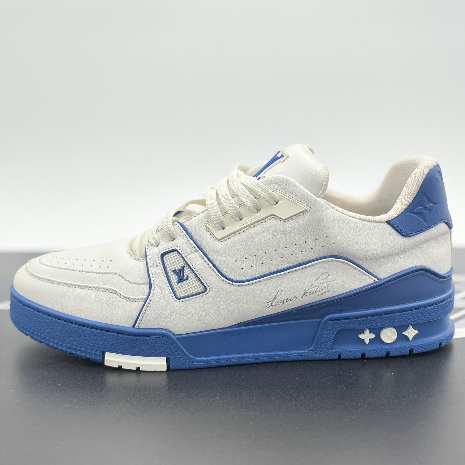 Louis Vuitton Louis Vuitton Trainer ' White Blue ' | SUPER CLEAN! Size US 11.5 / EU 44-45 - 8 Thumbnail