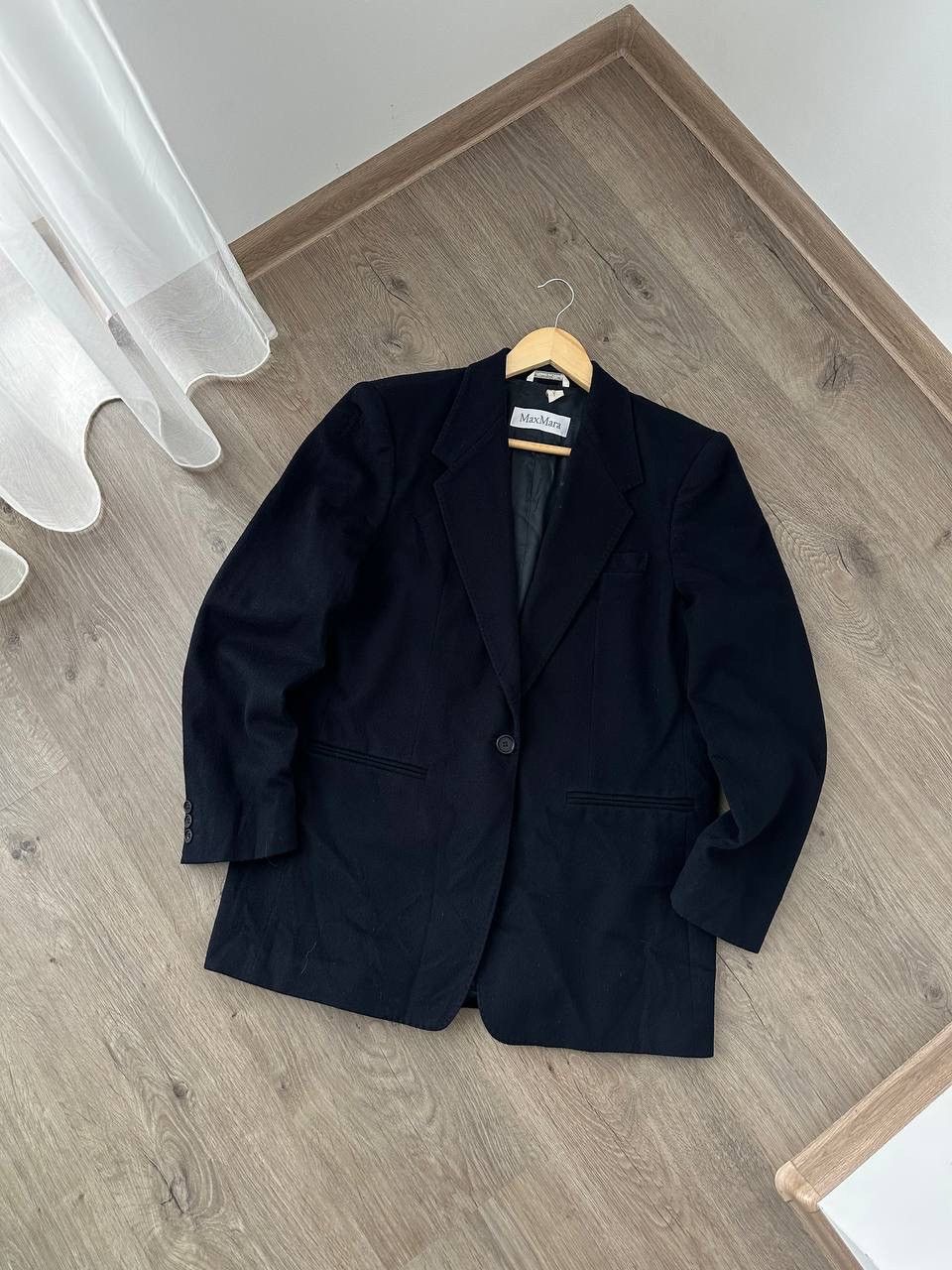 Vintage Vintage Max Mara Wool Blue Button Blazer Jacket Size 38R - 1 Thumbnail