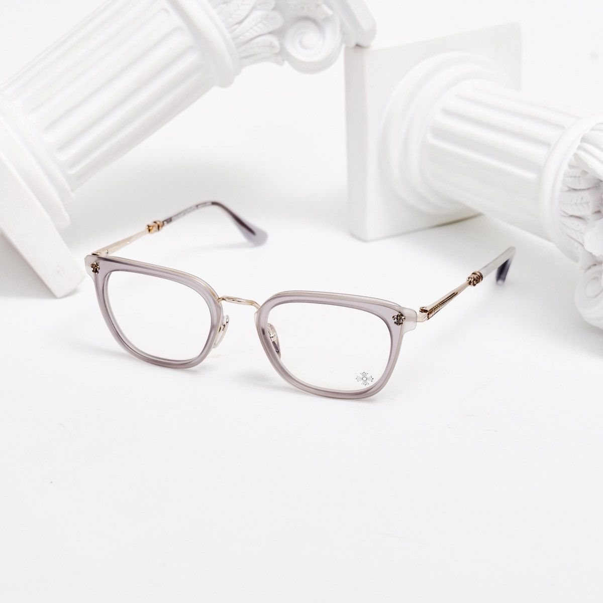 CHROME HEARTS STRAPADICTOME MATTE GRAPHITE /SHINY SILVER GLASSES