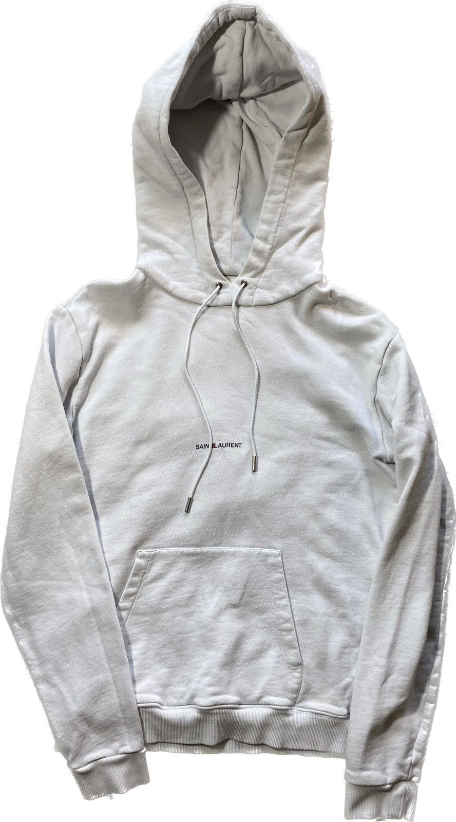 image of Saint Laurent Paris Saint Laurent Hoodie in White, Men's (Size Small)