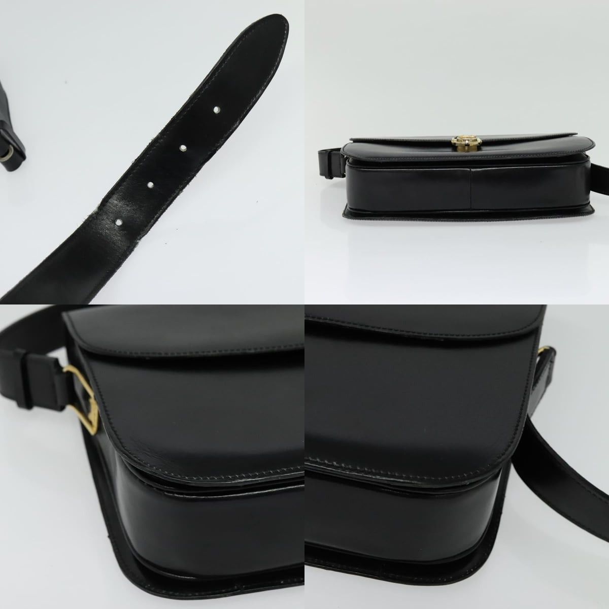 Celine CELINE Shoulder Bag Leather Black Gold Size ONE SIZE - 10 Thumbnail