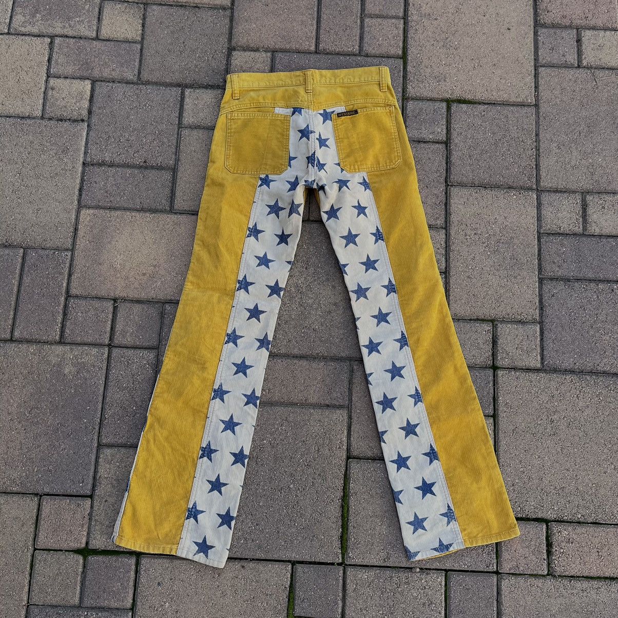 image of Archival Clothing x Hysteric Glamour Corduroy Star Pants in Yellow, Men's (Size 30)