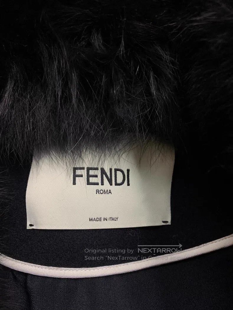 Fendi Fendi Black Fox Fur Collar Wool Overcoat Size XS / US 0-2 / IT 36-38 - 4 Thumbnail