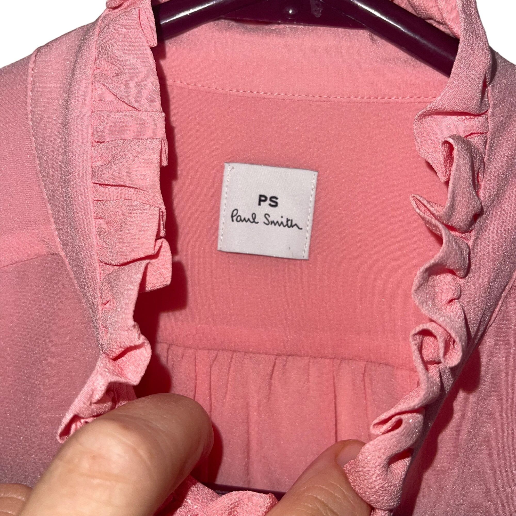 Paul Smith Paul Smith Womens Blouse Size 42 Pink Ruffle Trim Size M / US 6-8 / IT 42-44 - 3 Thumbnail