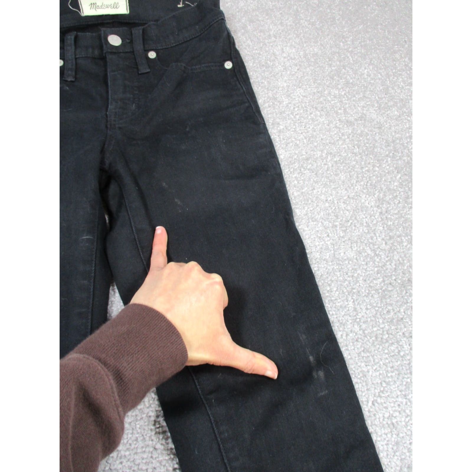 Madewell Madewell Jeans Womens 24 9" Rise Skinny Black Denim - Zip - Charcoal Wash - Mid Rise - Denim - Regular - Womens Size 42" / US 20 - 2 Thumbnail