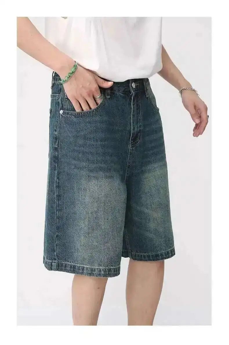 Japanese Brand Wide Leg Denim Shorts Size US 32 / EU 48 - 7 Thumbnail