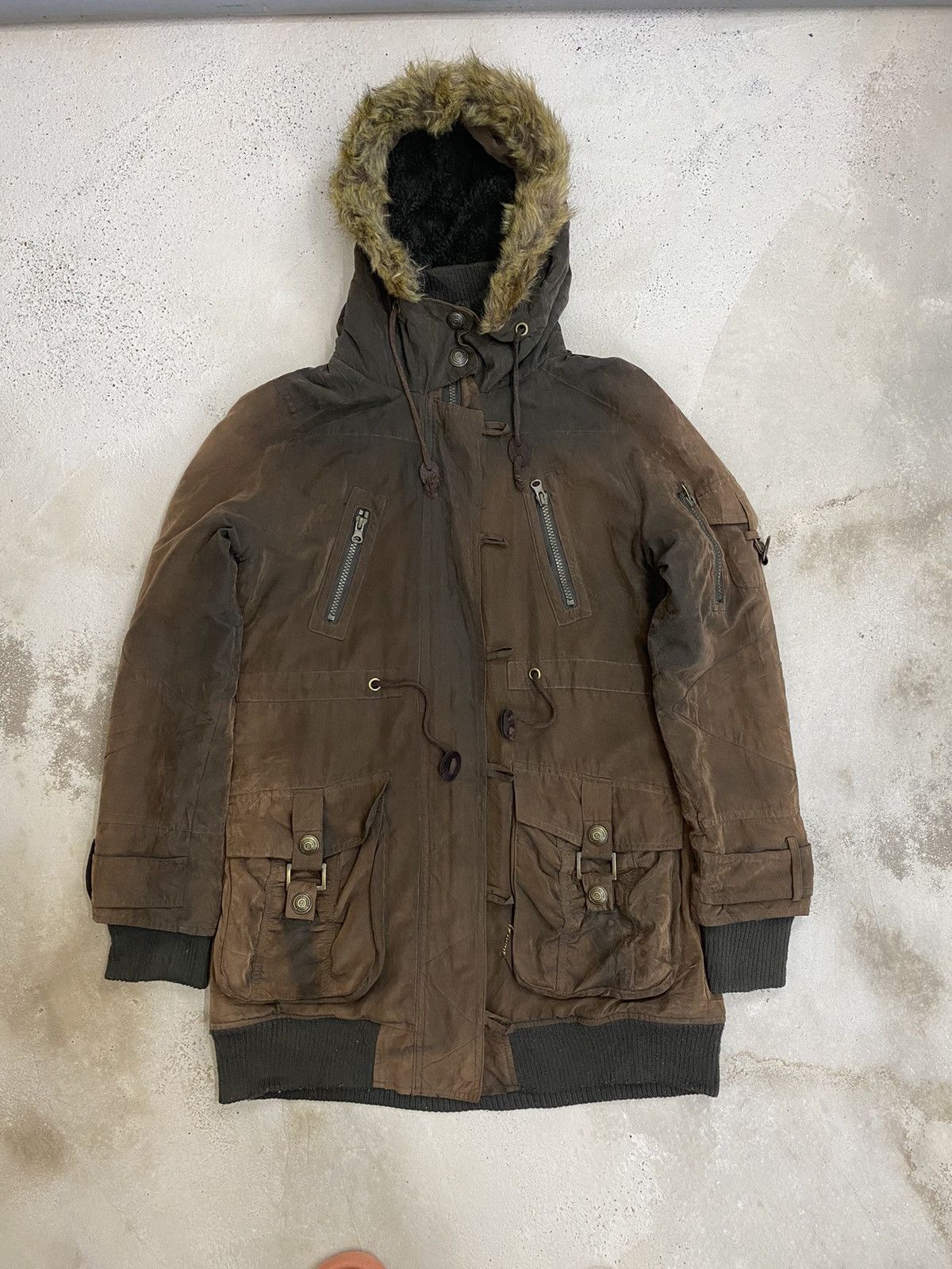 If Six Was Nine Vintage Japan C'estbien Vous Wool Fur Sunfaded Parka Jacket Size US S / EU 44-46 / 1 - 1 Thumbnail
