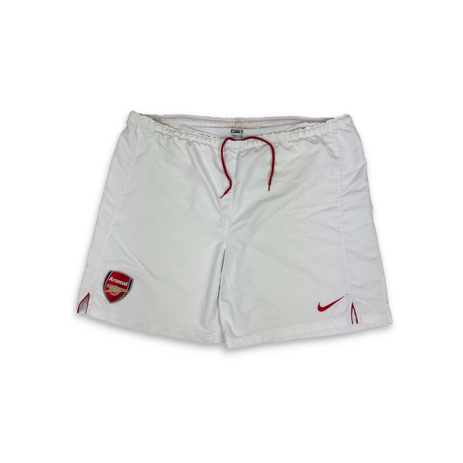 Nike Nike Men's White Solo Swoosh Arsenal F.C. Football Shorts L Size US 34 / EU 50 - 1 Thumbnail