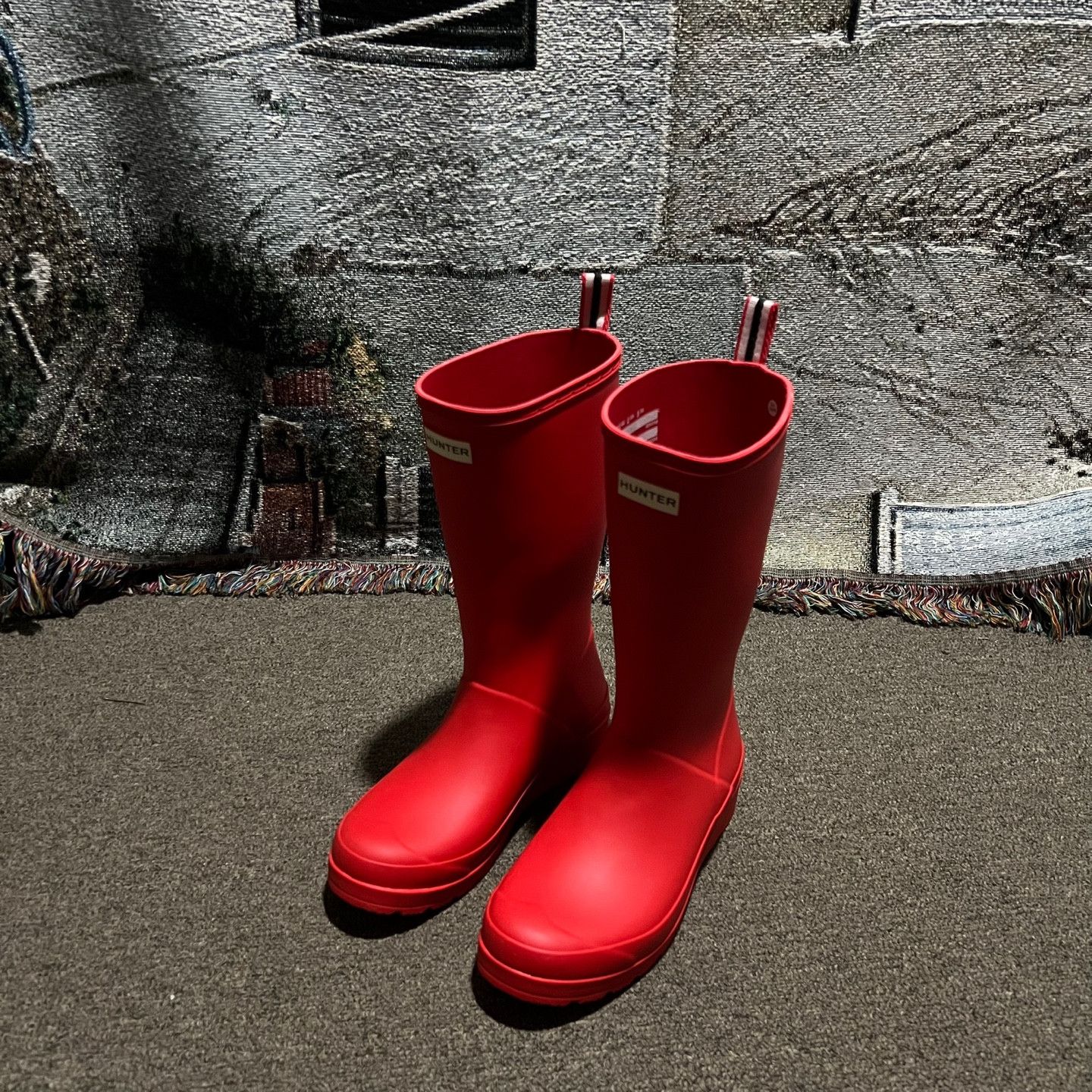 Hunter Hunter original play tall wellington boots in matte red UK 5 Grailed