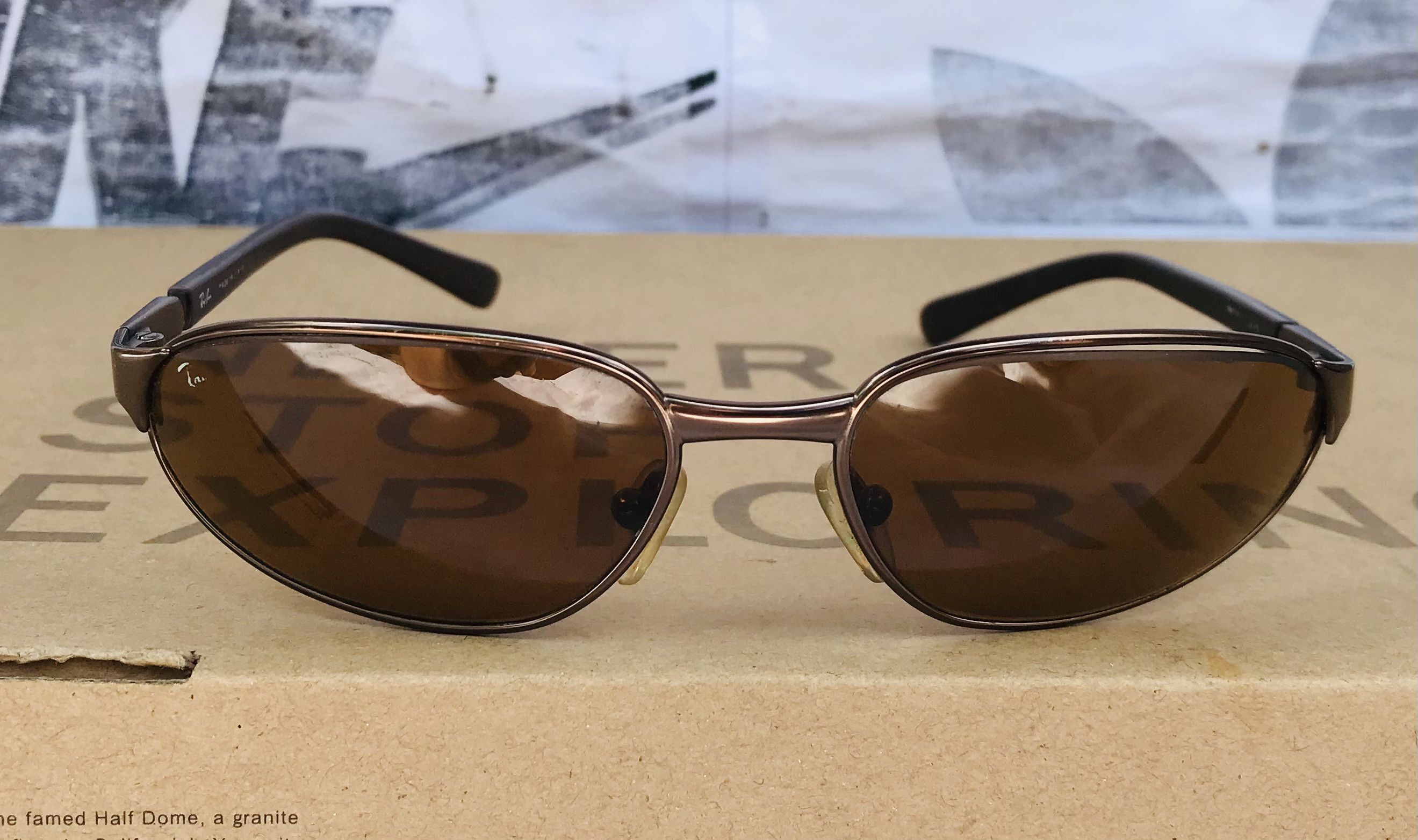 RayBan Ray Ban B&L Brown Metal Wrap Sunglasses Vintage Italy Size ONE SIZE - 3 Thumbnail