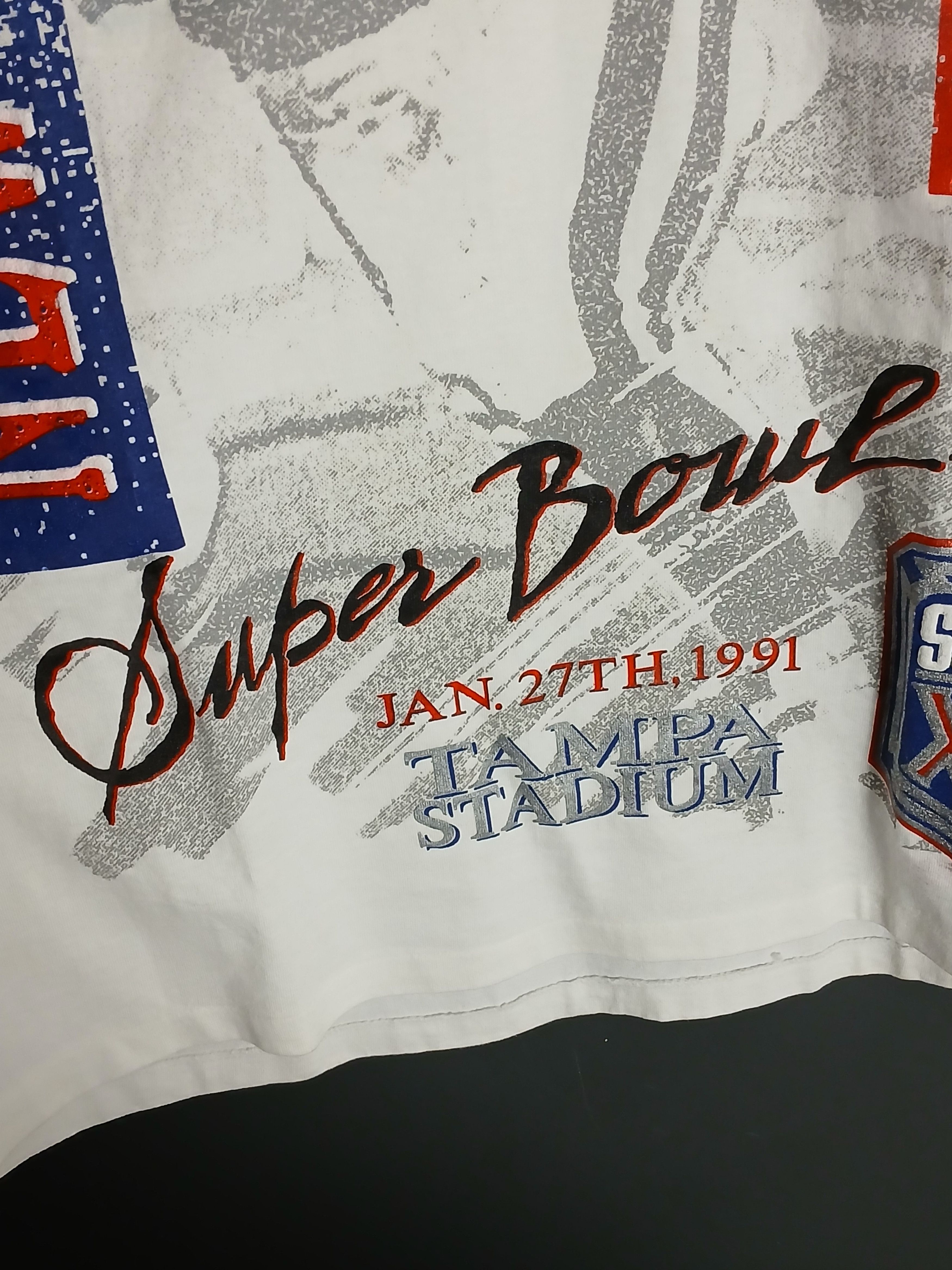 NFL × Vintage Vintage 1991 NFL Super Bowl XXV Single Stitch T-Shirt Size US L / EU 52-54 / 3 - 6 Thumbnail