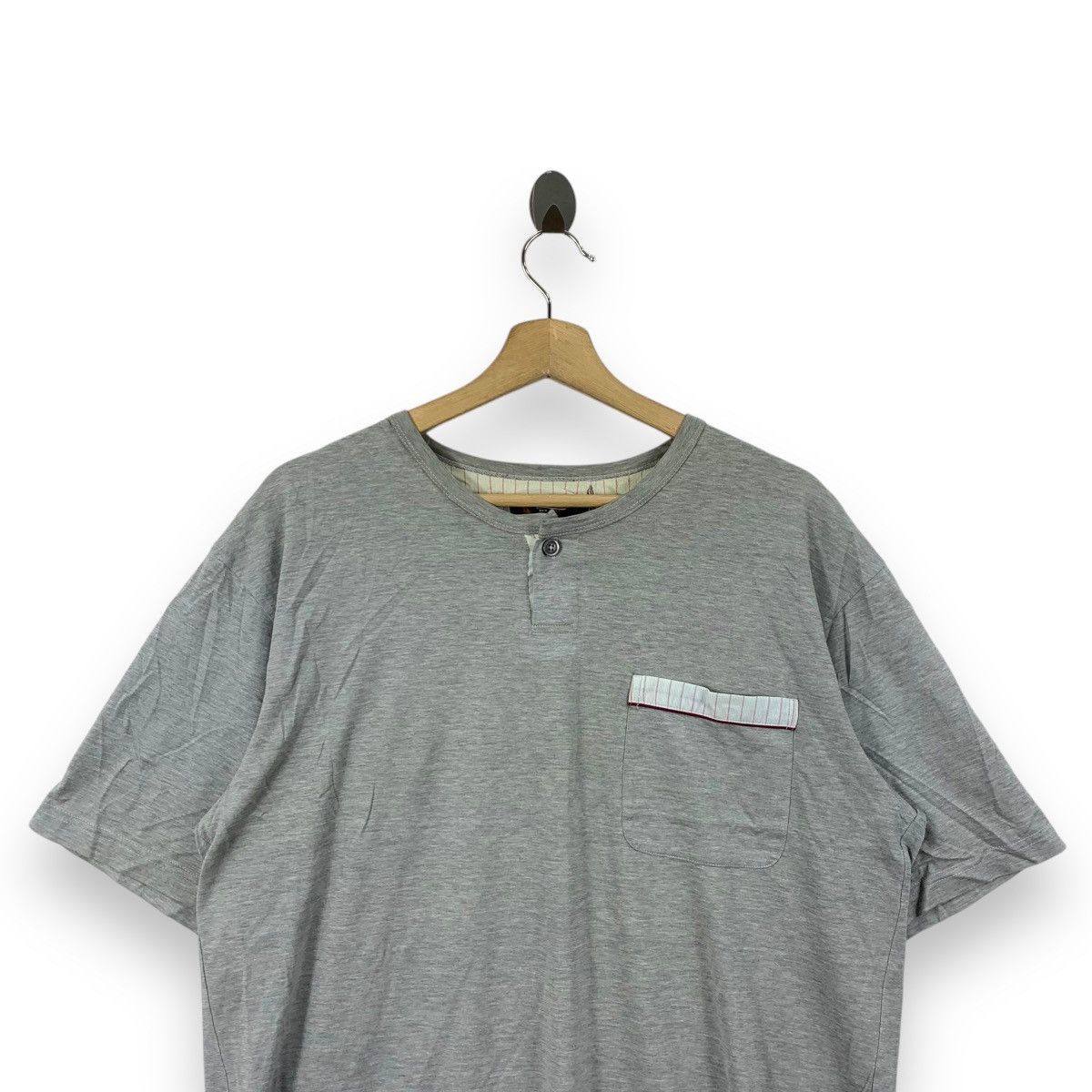 Vintage Vintage PAUL STEWART NEW YORK Pocket Henley Tee Shirt Size US L / EU 52-54 / 3 - 2 Thumbnail