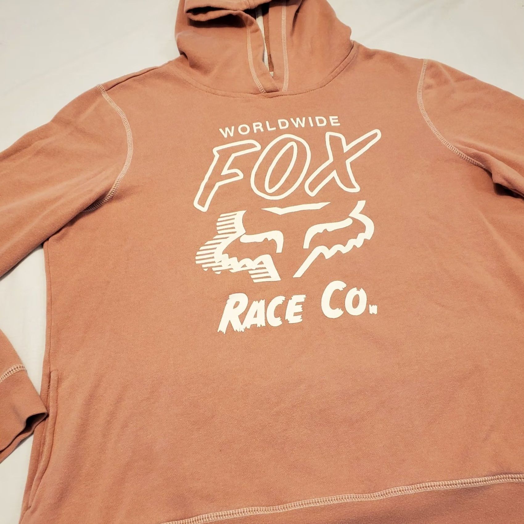 Pinko Y2K Fox Riders Racing Hoodie Womens XL Light Pink Sweatshirt MTB MTX Hooded Size XL / US 12-14 / IT 48-50 - 3 Thumbnail