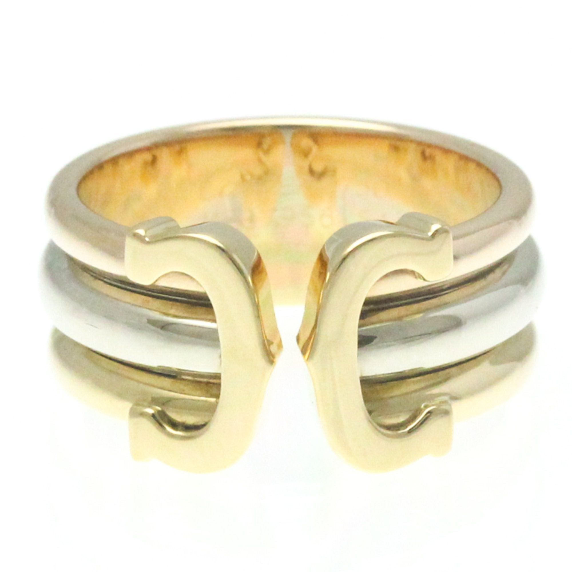 image of Cartier 2C Trinity Ring Pink Gold [18K],white Gold [18K],yellow Gold [18K] Fashion No Stone Band Ri