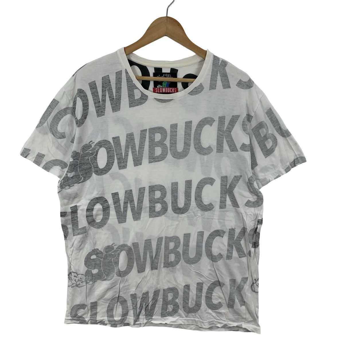 Vintage Vintage Y2K SLOWBUCKS STREETWEAR Over Print Tee Shirt Top Size XL / US 12-14 / IT 48-50 - 4 Thumbnail