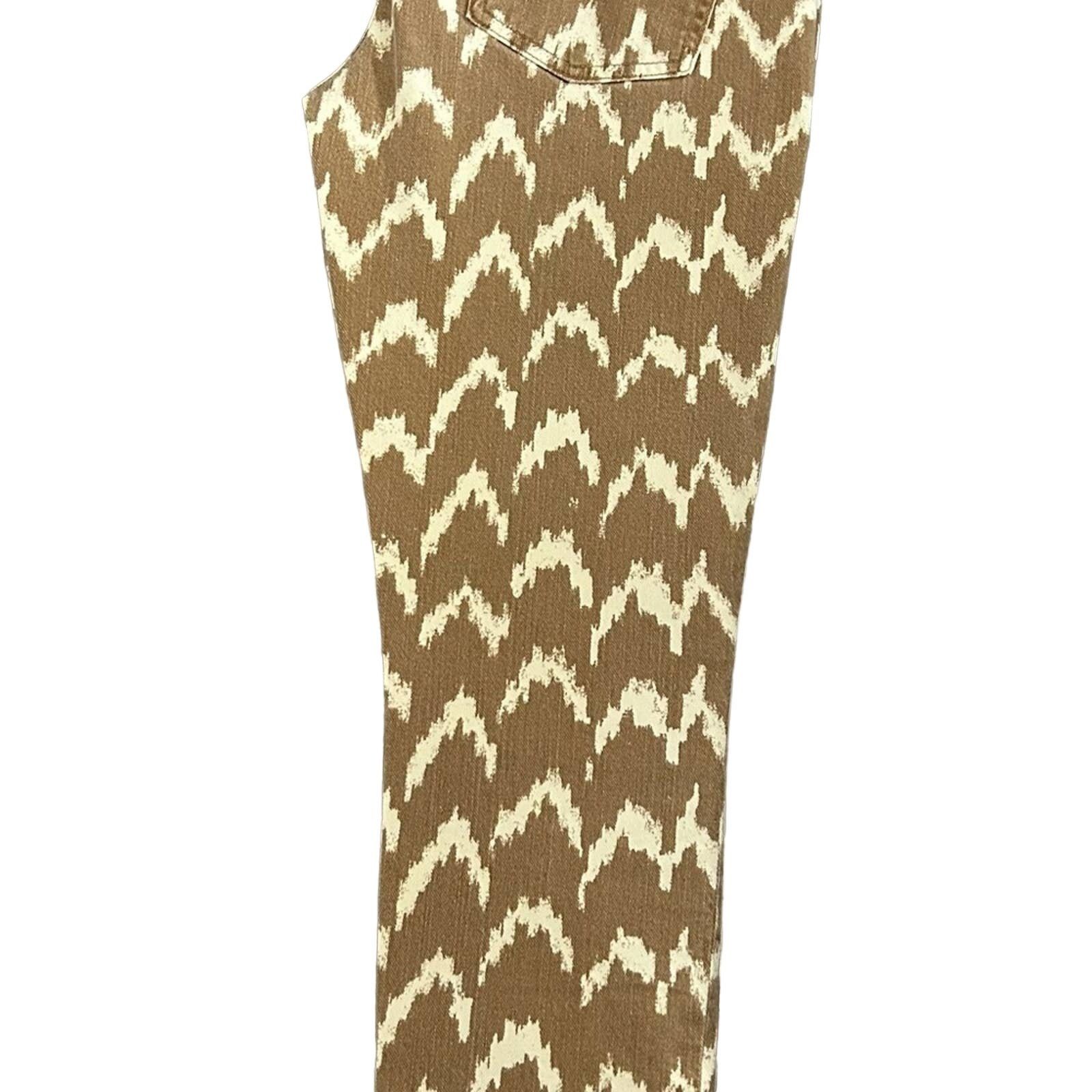 7 For All Mankind 7 For Mankind Womens Cropped Skinny Jeans Brown Ikat 26 Size 26" / US 2 / IT 38 - 10 Thumbnail
