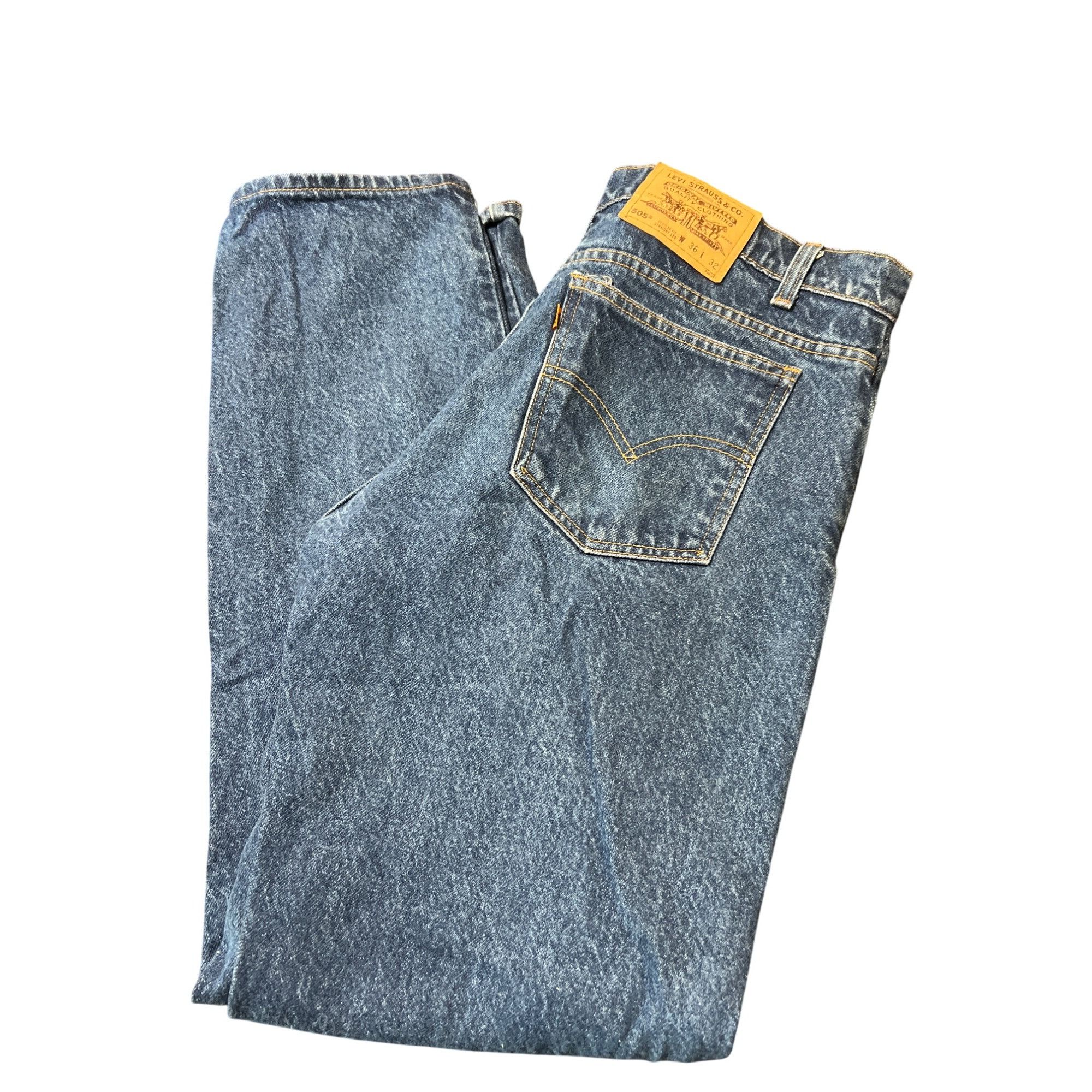 Levi's Levi Strauss & Co. 505 Regular Fit Straight Leg Jeans 36L 32 Size US 36 / EU 52 - 3 Thumbnail