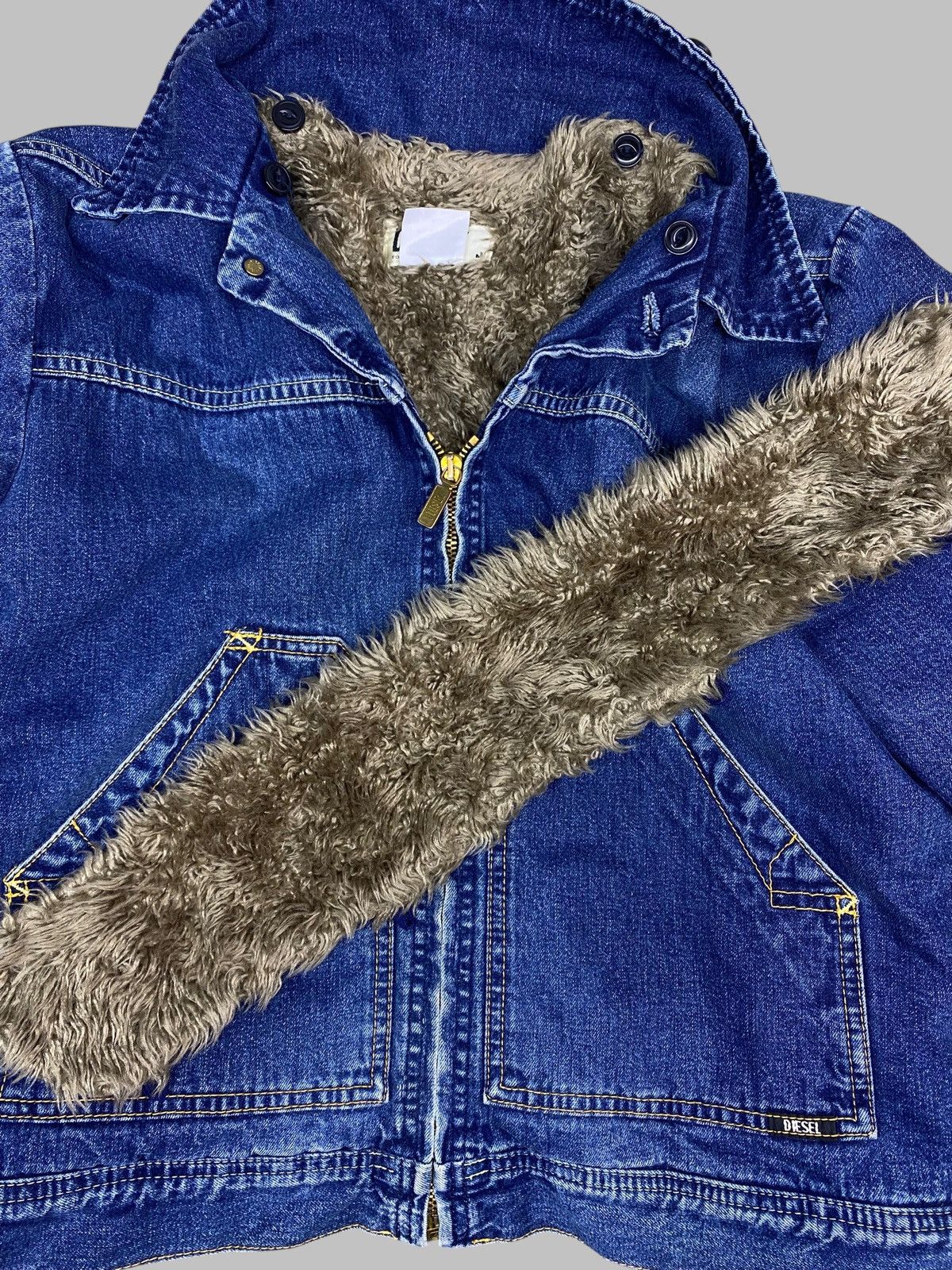 Diesel Vintage 00s Diesel Sherpa Washed Denim Jacket Y2k Style Size M / US 6-8 / IT 42-44 - 23 Thumbnail