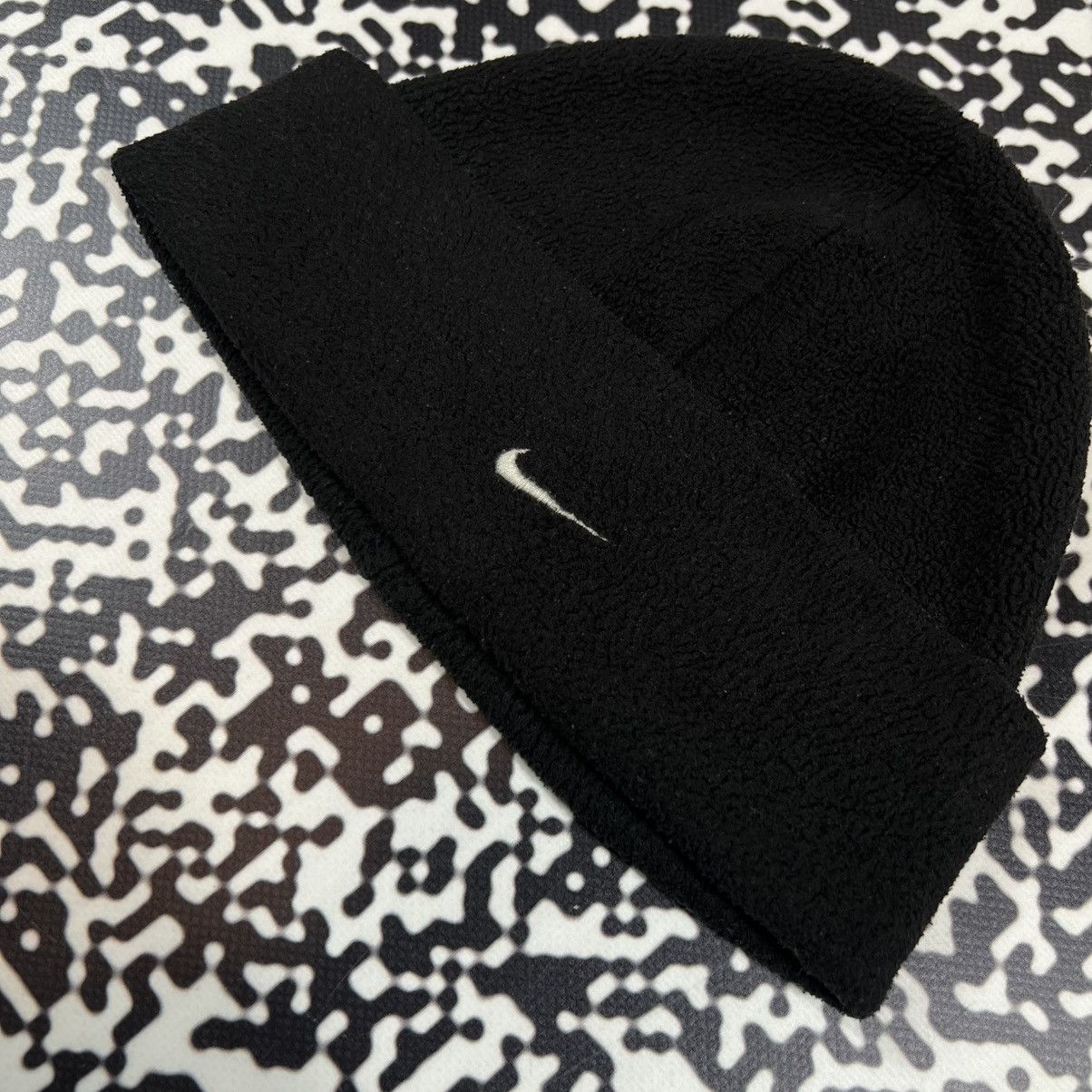 Nike Vintage 90s Nike Swoosh Logo Fleece Winter Hat Retro Style Size ONE SIZE - 4 Thumbnail