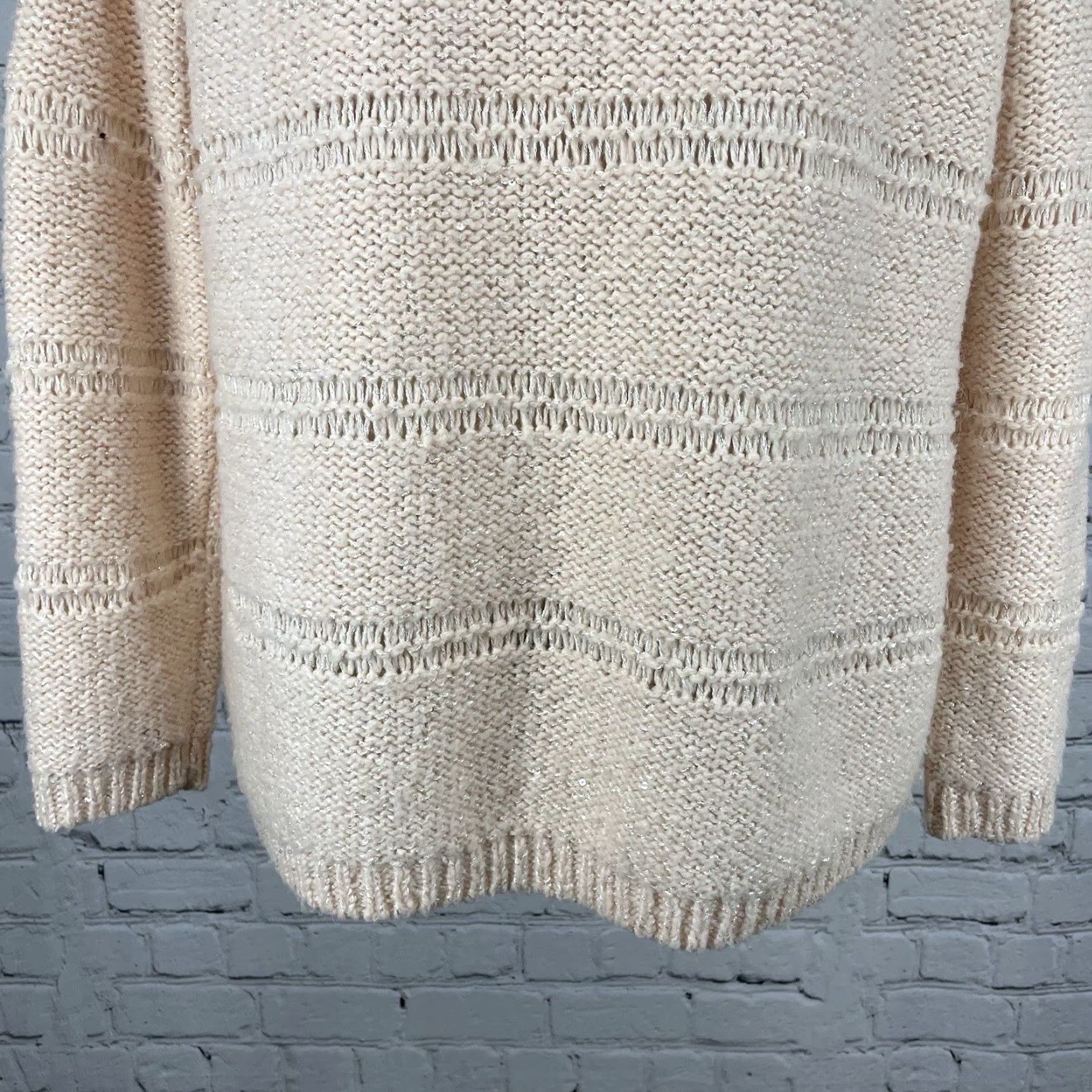 Vintage Chico’s Pink Metallic Sequin Sparkle Chunky Knit Pullover Sweater Size 2 US 12 Size XS / US 0-2 / IT 36-38 - 7 Thumbnail