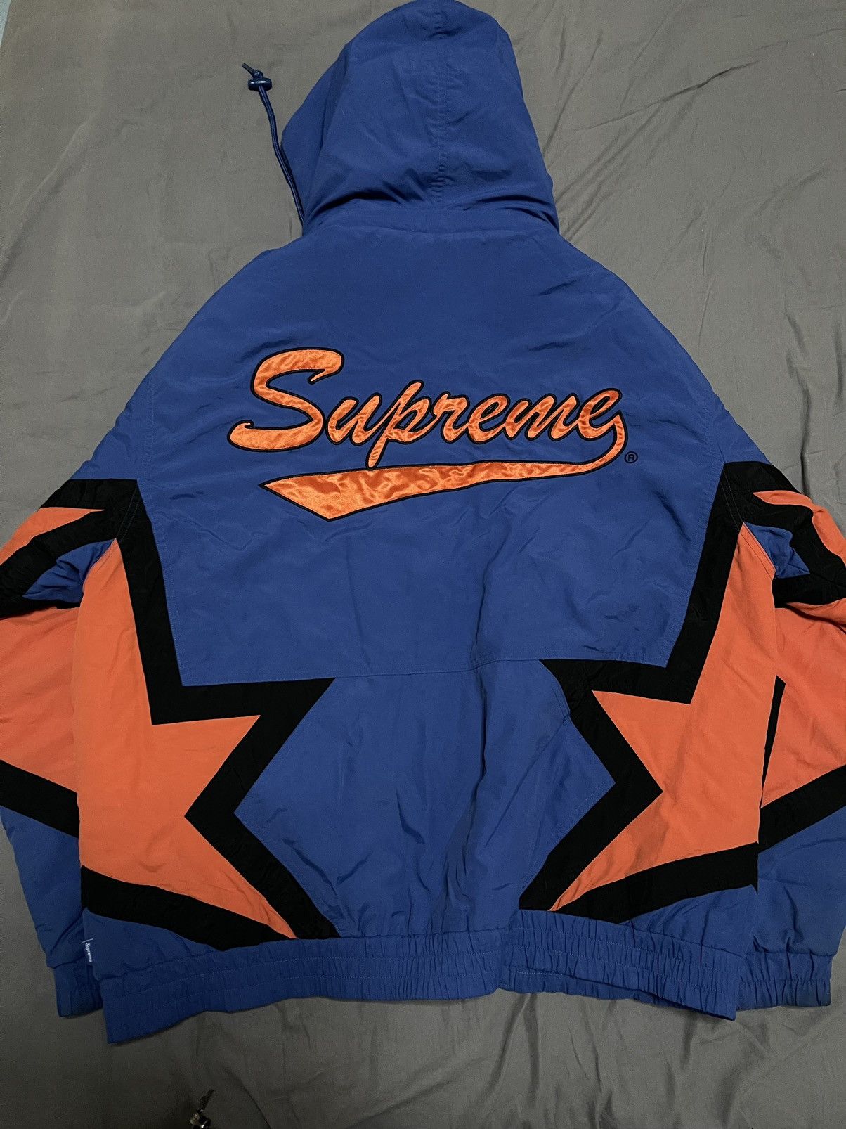 image of Supreme Stars Puffy Jacket Royal in Blue, Men's (Size XL)