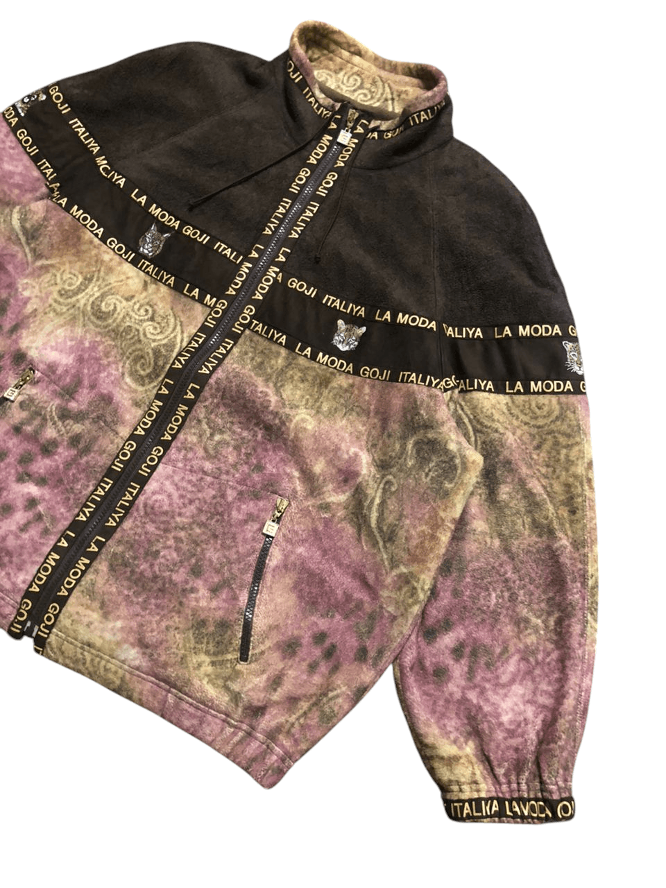 Japanese Brand Vintage La Moda Goji Full print Fleece Zipper Jacket Size L / US 10 / IT 46 - 4 Thumbnail