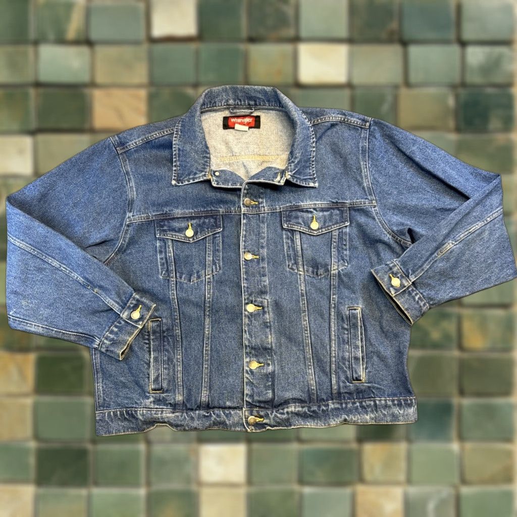 Wrangler VINTAGE Wrangler Hero Men's 2XL Blue Denim Trucker Western Cowboy Button Down Jacket Size US XXL / EU 58 / 5 - 1 Thumbnail