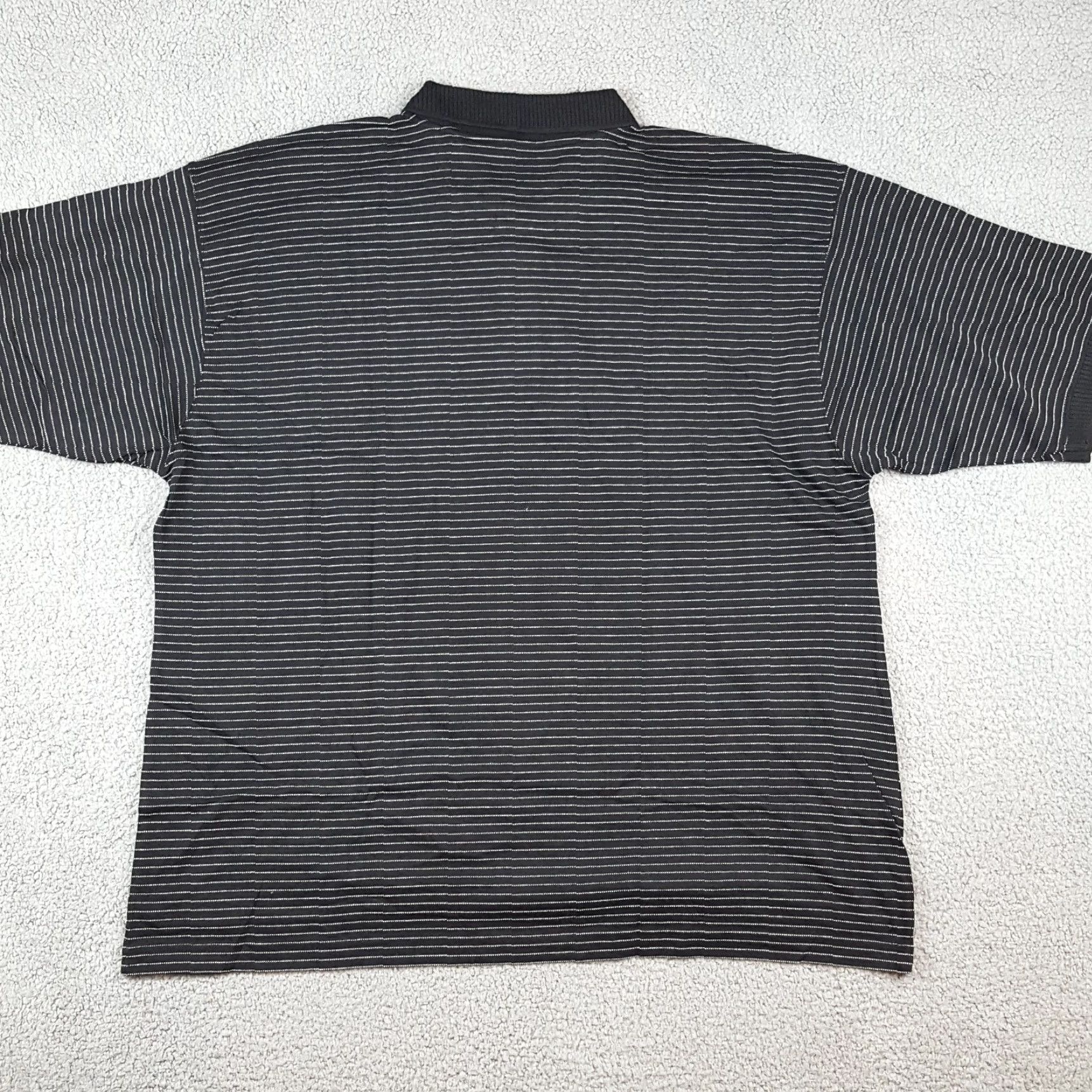 Vintage Vintage Equus Gray Striped Polo Shirt Men's Size 2XL Short Sleeve Casual Preppy 90s Size US XXL / EU 58 / 5 - 5 Thumbnail