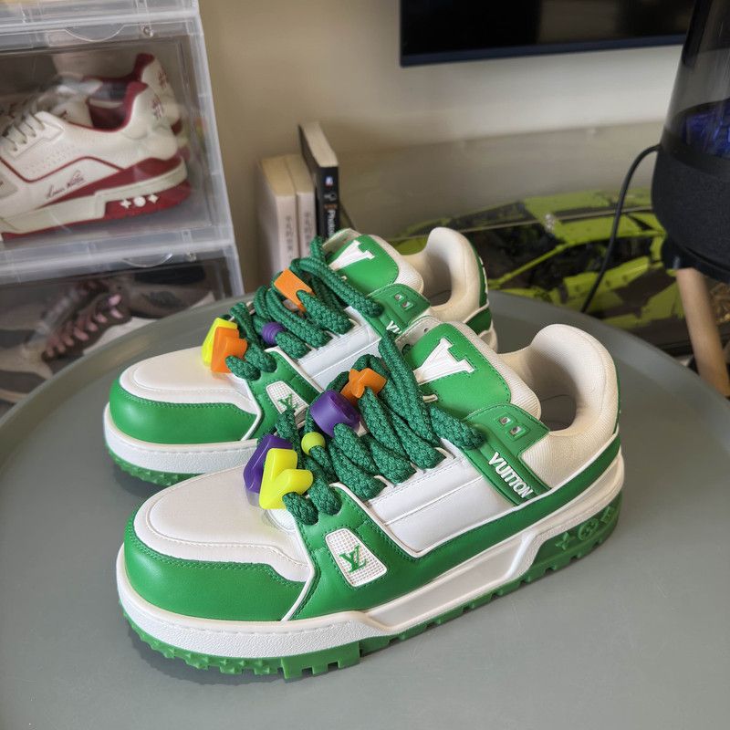 Louis Vuitton Louis Vuitton Trainer Maxi Low-top Sneakers in Green 0079 Size US 10.5 / EU 43-44 - 1 Thumbnail
