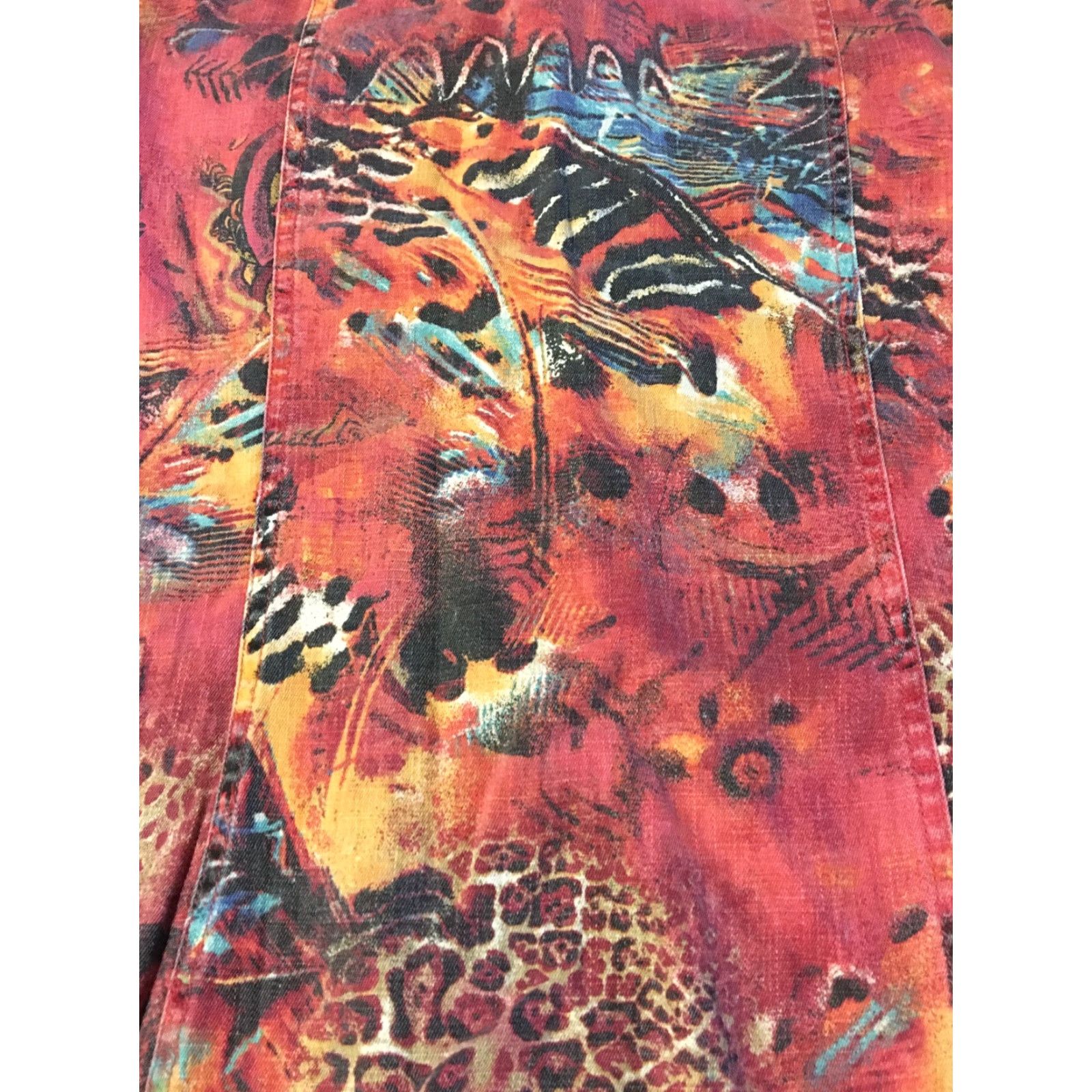 Vintage VINTAGE Chico’s Design Leopard Flower Button-Up Shirt 3 XL Red Women Long Sleeve 90s Grunge Size XS / US 0-2 / IT 36-38 - 4 Thumbnail