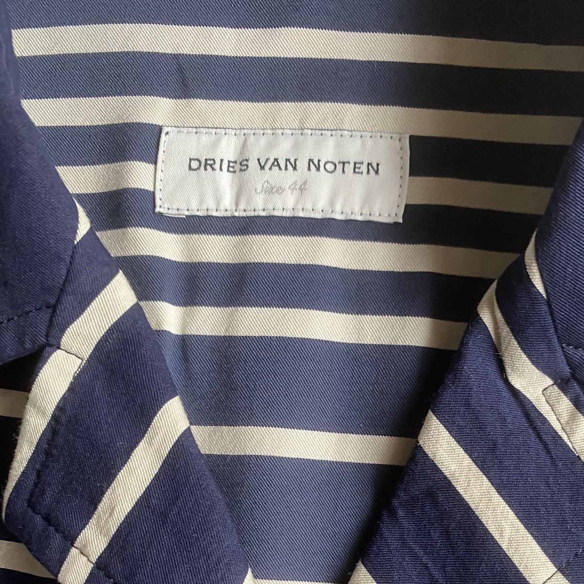 Dries Van Noten SS19 Rayon Blend Navy Stripe Crola Jacket Shirt Size US S / EU 44-46 / 1 - 6 Thumbnail