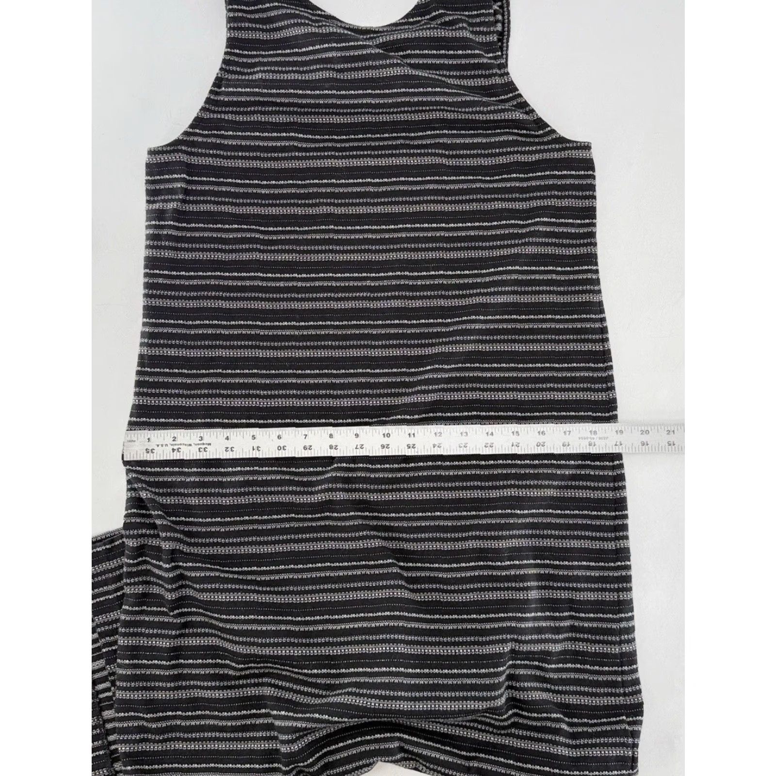 Athleta LOFT Athleta Dress Sleeveless Midi High Neck Striped Twist Back Cutout Stretch Black Women M KS Size M / US 6-8 / IT 42-44 - 8 Thumbnail