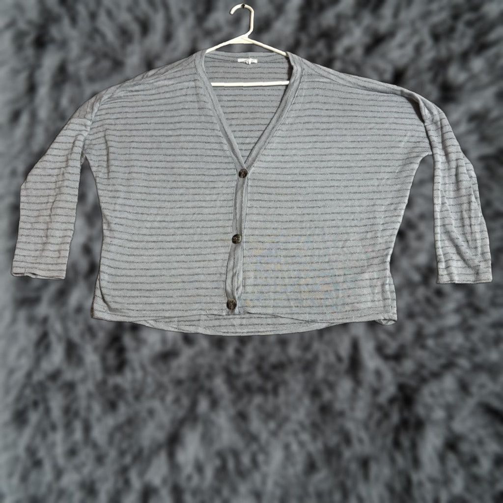 Vintage Maurices Cardigan Sweater Womens XL Light Academia Coastal Grandmacore USA Gray Dolman Sleeve V-Neck Knit Lightweight Regular Size XL / US 12-14 / IT 48-50 - 1 Thumbnail