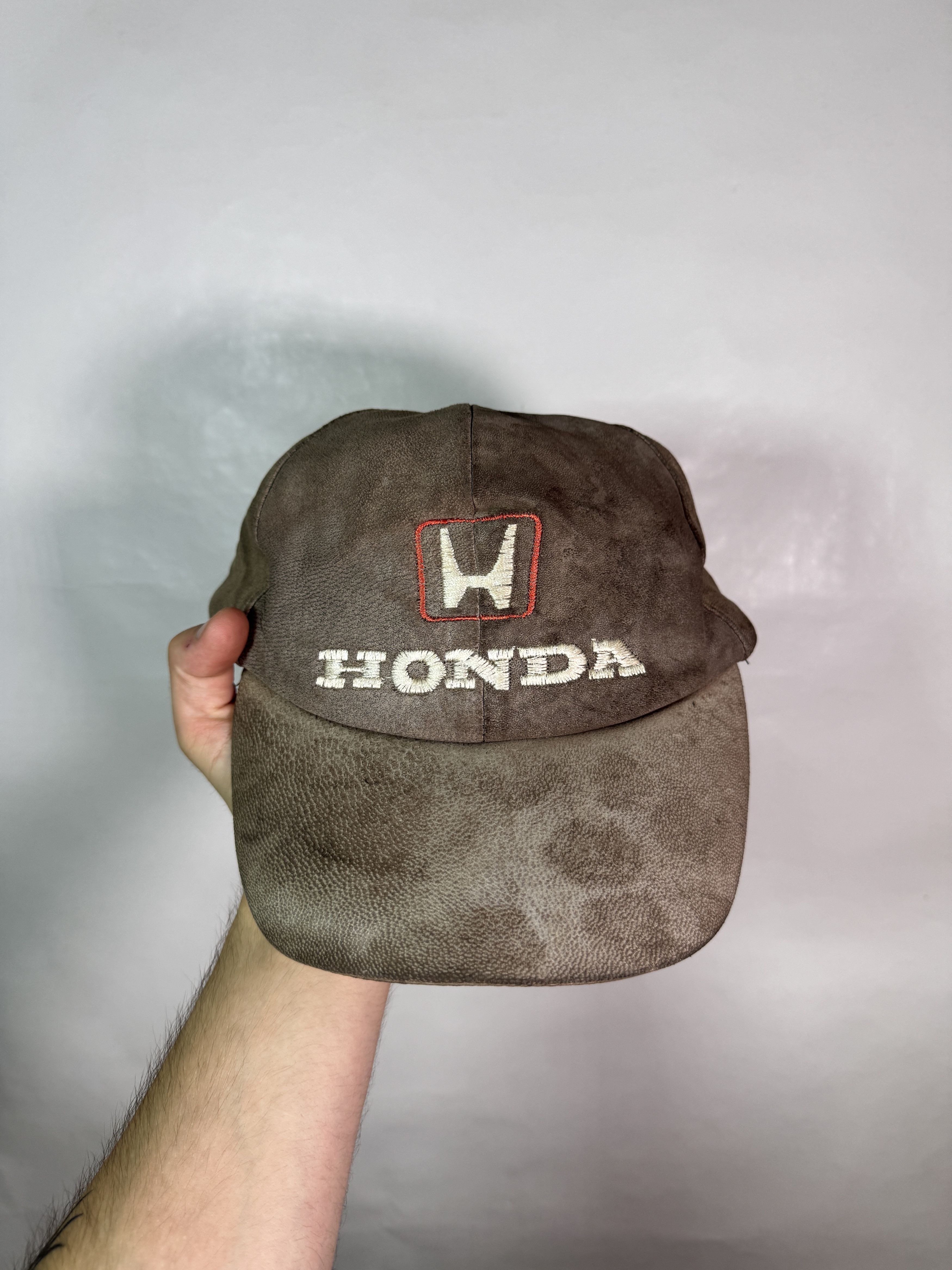 Honda Vintage 90s Honda Leather Cap Size ONE SIZE - 2 Thumbnail