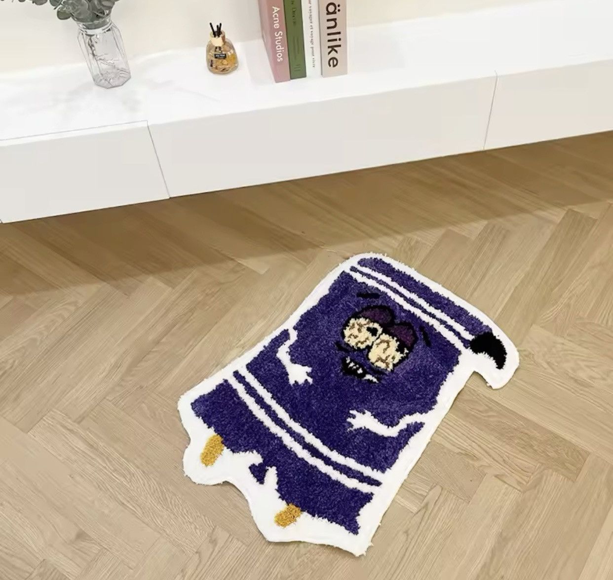 Vintage Purple Towel Doll Tufted Rug Size ONE SIZE - 4 Thumbnail