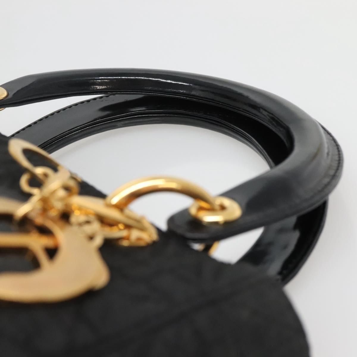 Dior DIOR Canage Hand Bag Nylon Black Gold Size ONE SIZE - 8 Thumbnail