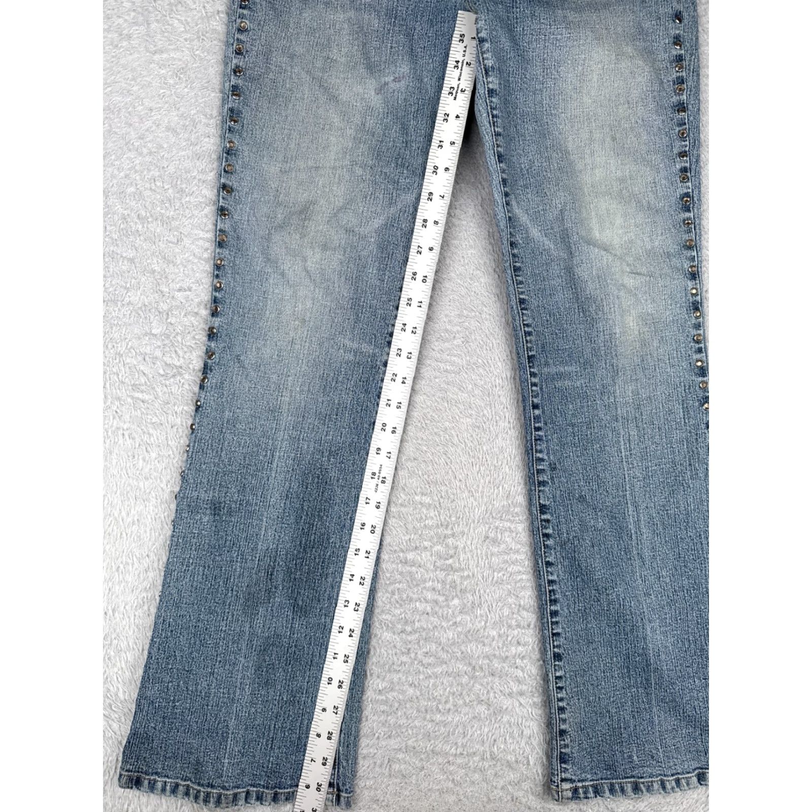 Vintage Kikit Jeans Womens 8 Blue Denim Bootcut Mid Rise Cotton Blend 28x31 Jeans Bootcut Womens 8 Blue Denim Distressed Stretch Size 30" / US 8 / IT 44 - 7 Thumbnail