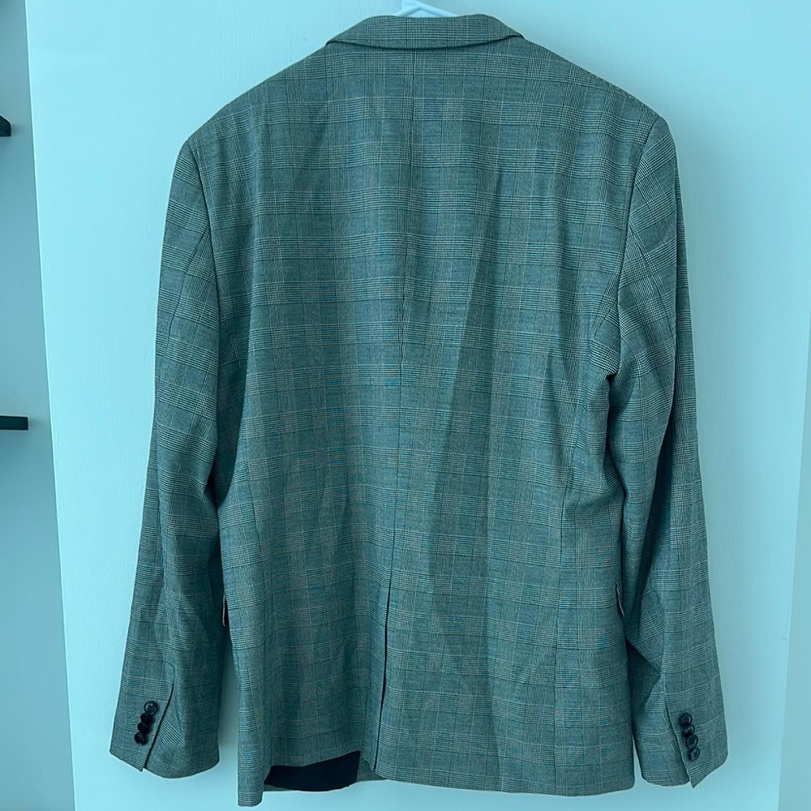 Designer Classic Gray Men's Blazer Size 42R - 4 Thumbnail
