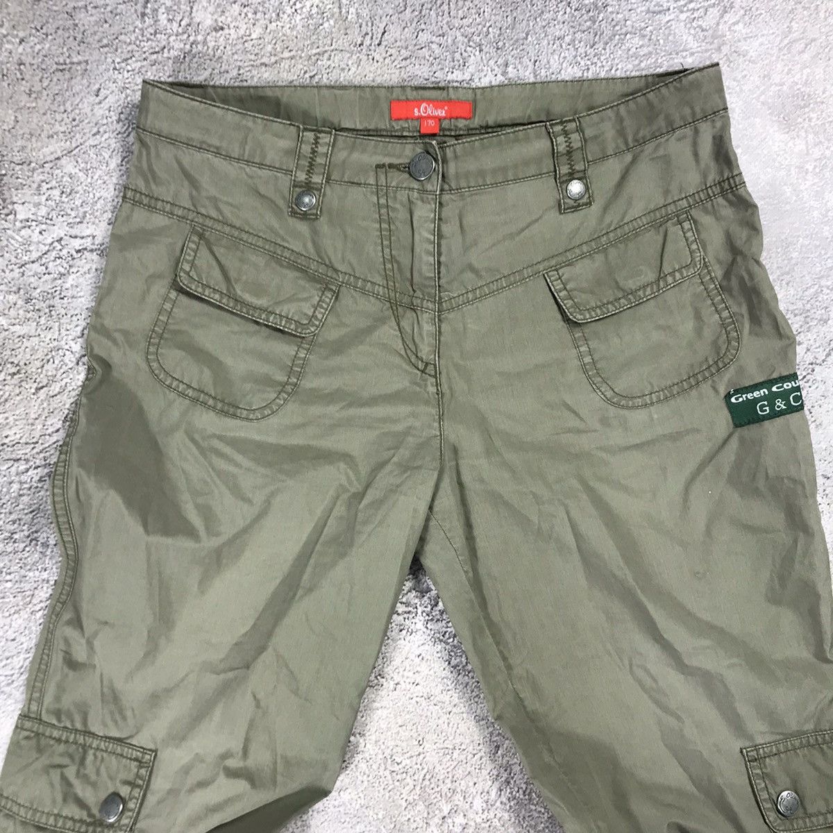 Vintage Vintage Y2K Baggy Cargo Pants Distressed Streetwear Olive 28 Size 28" / US 6 / IT 42 - 5 Thumbnail