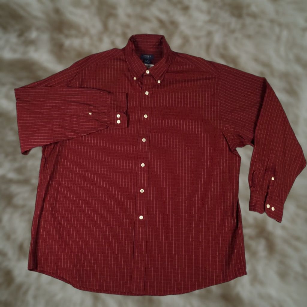 Brooks Brothers Brooks Brothers Shirt Mens XL Red Check Casual Button Up Long Sleeve Size US XL / EU 56 / 4 - 1 Thumbnail
