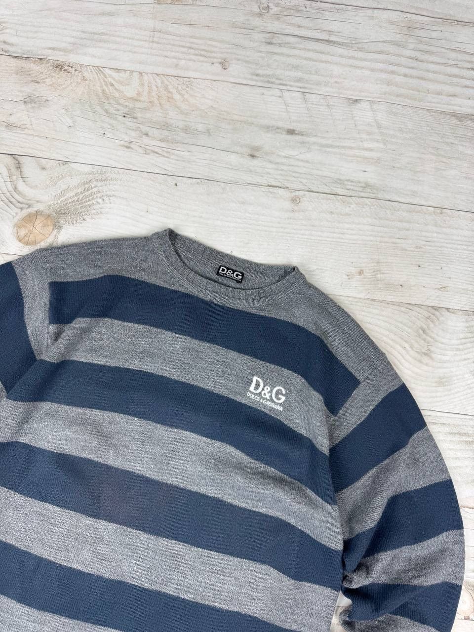 Dolce & Gabbana Vintage Dolce Gabbana Big Logo Knit Sweater Striped Size US M / EU 48-50 / 2 - 2 Thumbnail