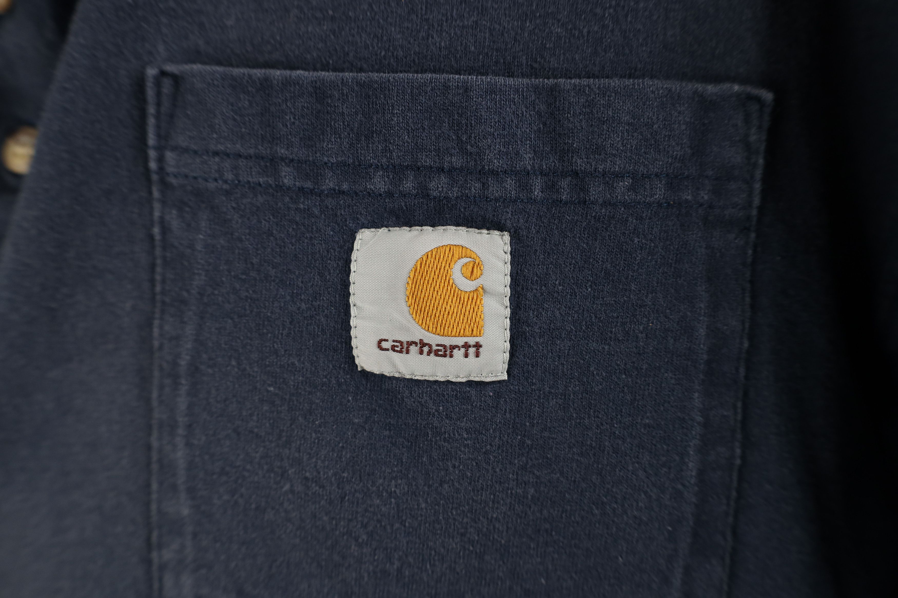 Carhartt × Vintage Vintage Carhartt Out Sun Faded Heavyweight Polo Shirt Blue Size US L / EU 52-54 / 3 - 4 Thumbnail